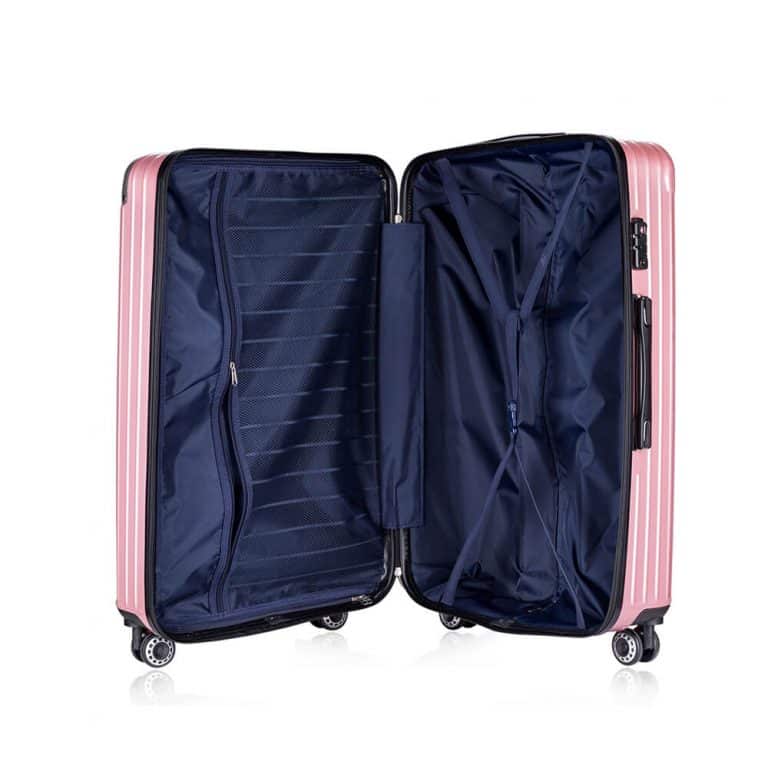 Shunxin pink abs pc spinner luggage with zipper - shunxinluggage.com
