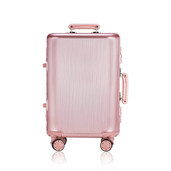 Pink aluminum best no zipper luggage custom - shunxinluggage.com